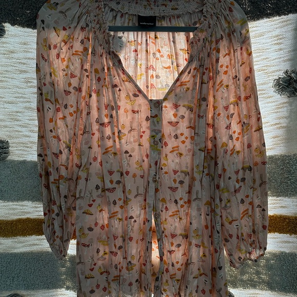 Wallpapher Pink Mushroom Print Top XXL - Picture 2 of 5